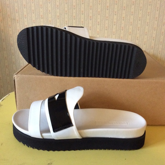 Black & white leather Alma sandal Claetyn Wood 8.5 - Picture 5 of 6